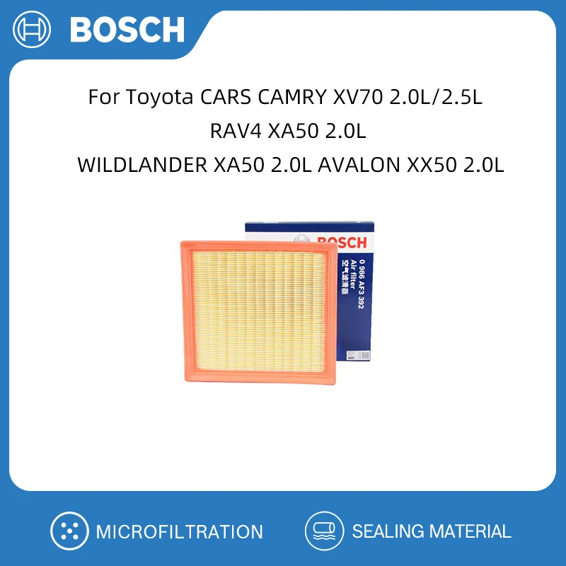 

Воздушный фильтр BOSCH для Toyota CARS CAMRY XV70 2.0L/2.5L RAV4 XA50 2.0L WILDLANDER XA50 2.0L AVALON XX50 2.0L 17801-F0060