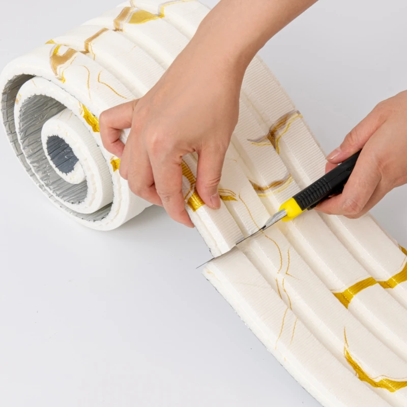 رشاقته رغوة المضادة للتصادم ذاتية اللصق خلفية ديكور المنزل ثلاثية الأبعاد جدار كامل بولي كلوريد الفينيل قشر وعصا لوحات الحائط لغرفة النوم جدار الكسوة