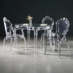 Transparent simple Dining Chairs Creative Kitchen Furniture Household Acrylic Crystal Dining Chair Designer Palace Style Stool