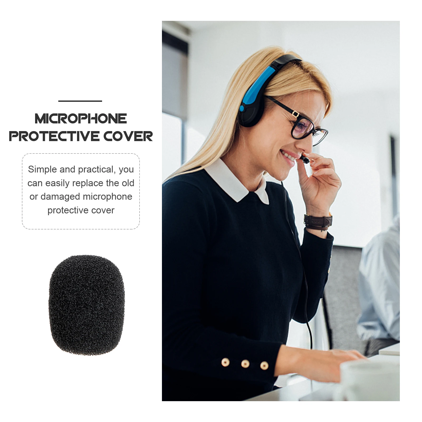 

20 Pcs Anti-blast Cotton Mini Microphone Cover Protective Replacement USB Sponge Protectors
