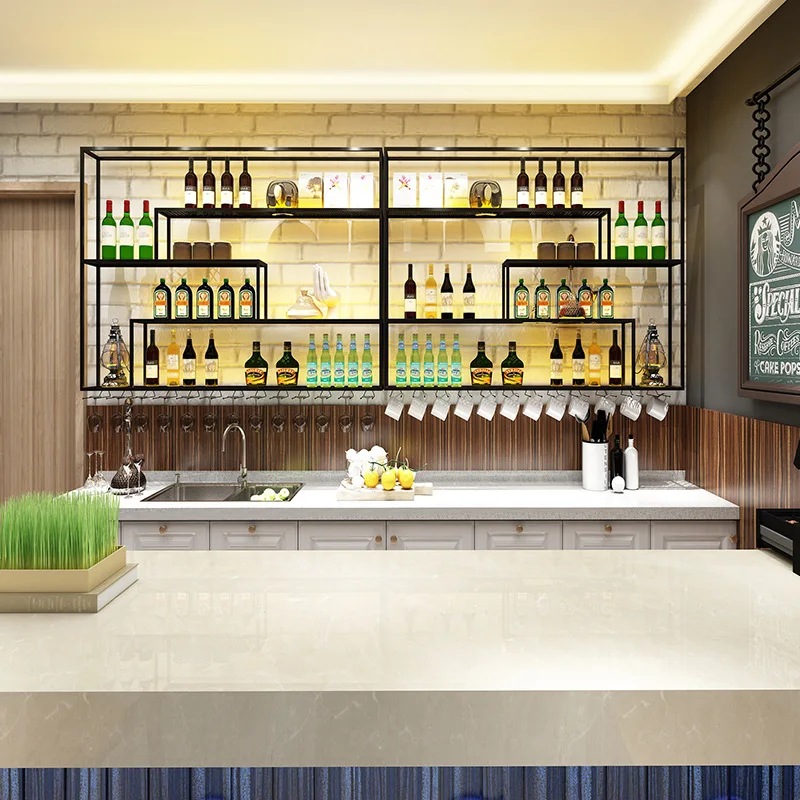 Home restaurant wall mounted wine cabinet decoration wine rack