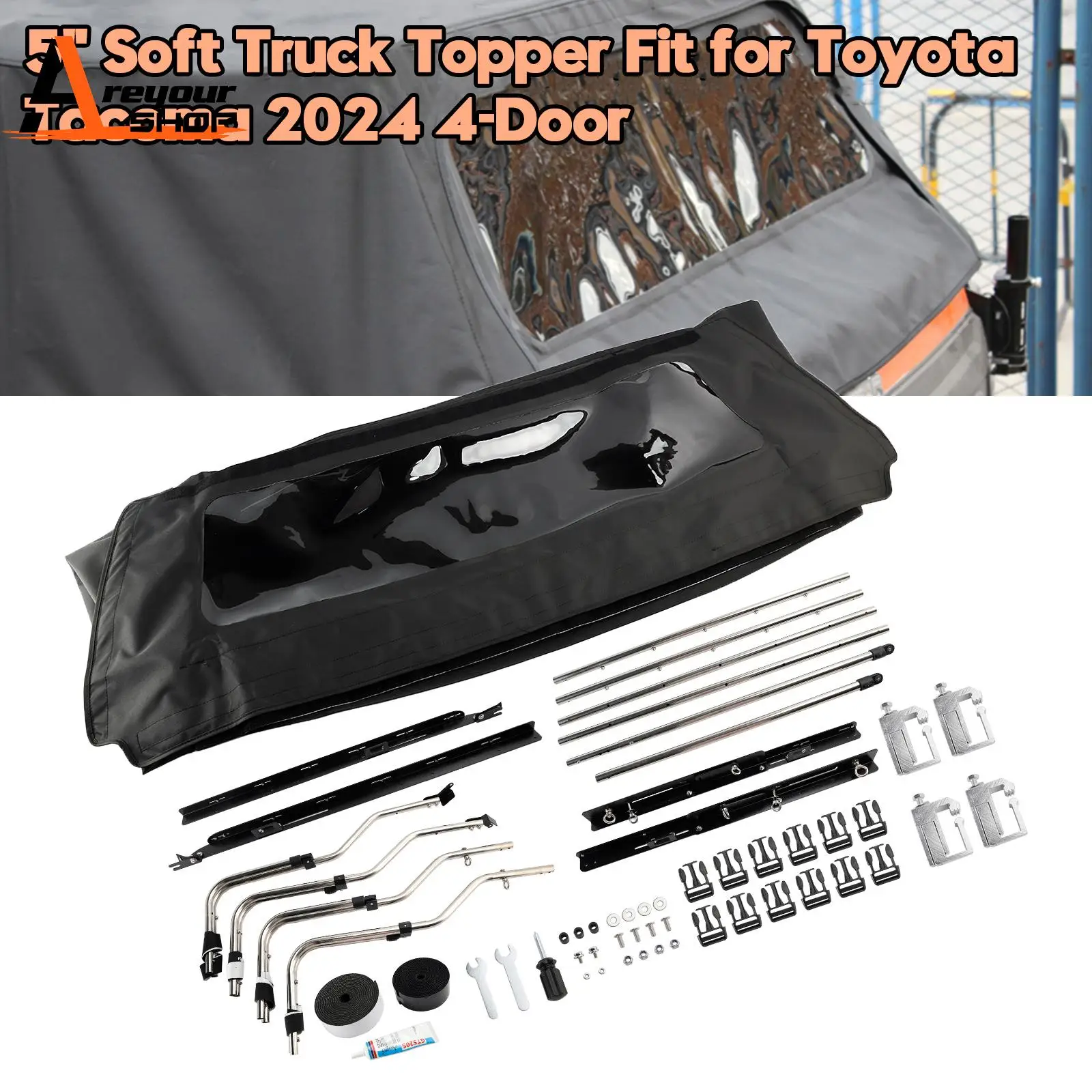 

5ft Soft Truck Topper Fit for Toyota Tacoma 2024 4-Door