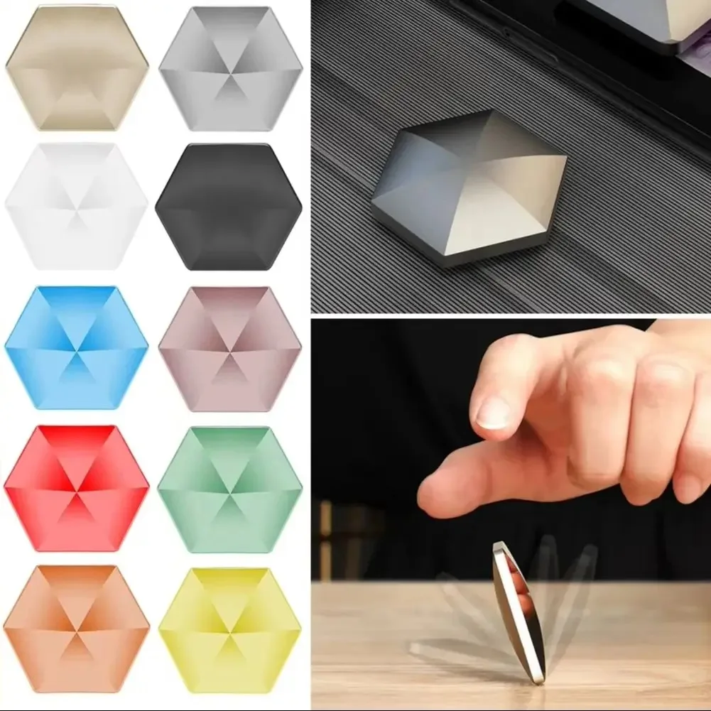 Adorno giratorio hexagonal y cuadrado novedoso, exquisita decoración de bolsillo táctil, regalo coleccionable único para adultos con aficiones.