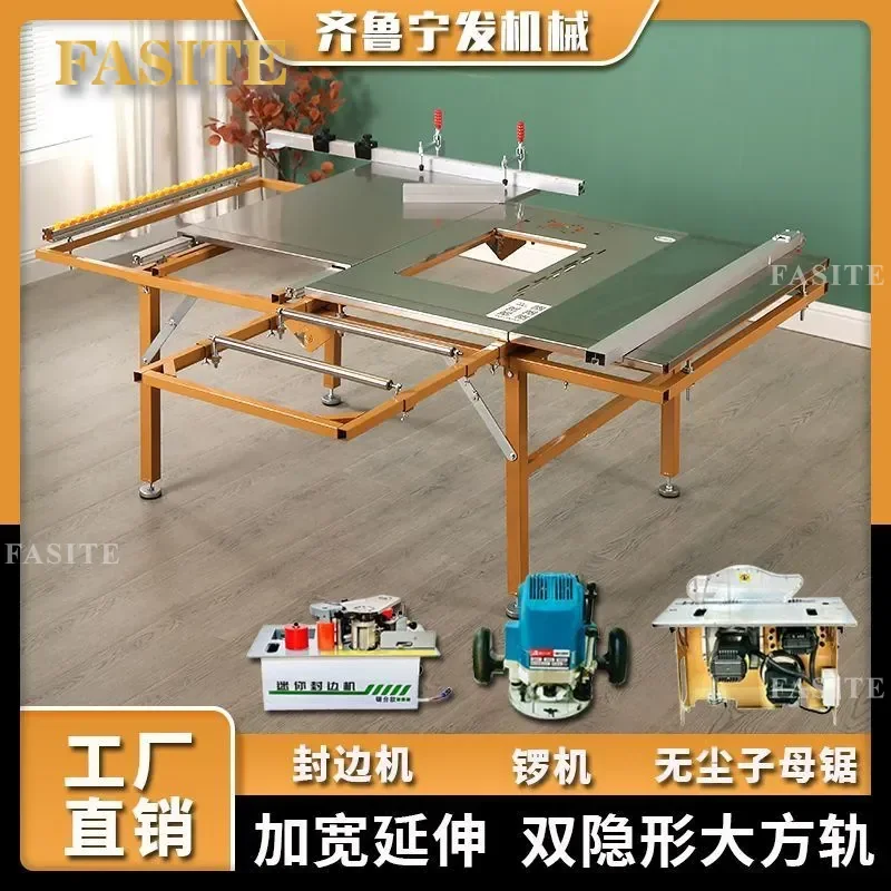 For Table Saw Folding Workbench High Precision Push Table Dust Free Multi Functional Woodworking Station for Home Improvement