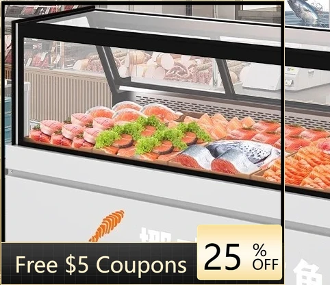 

Commercial Display Cabinet Seafood Aquatic Products Freezer Japanese Material Sashimi Freezer