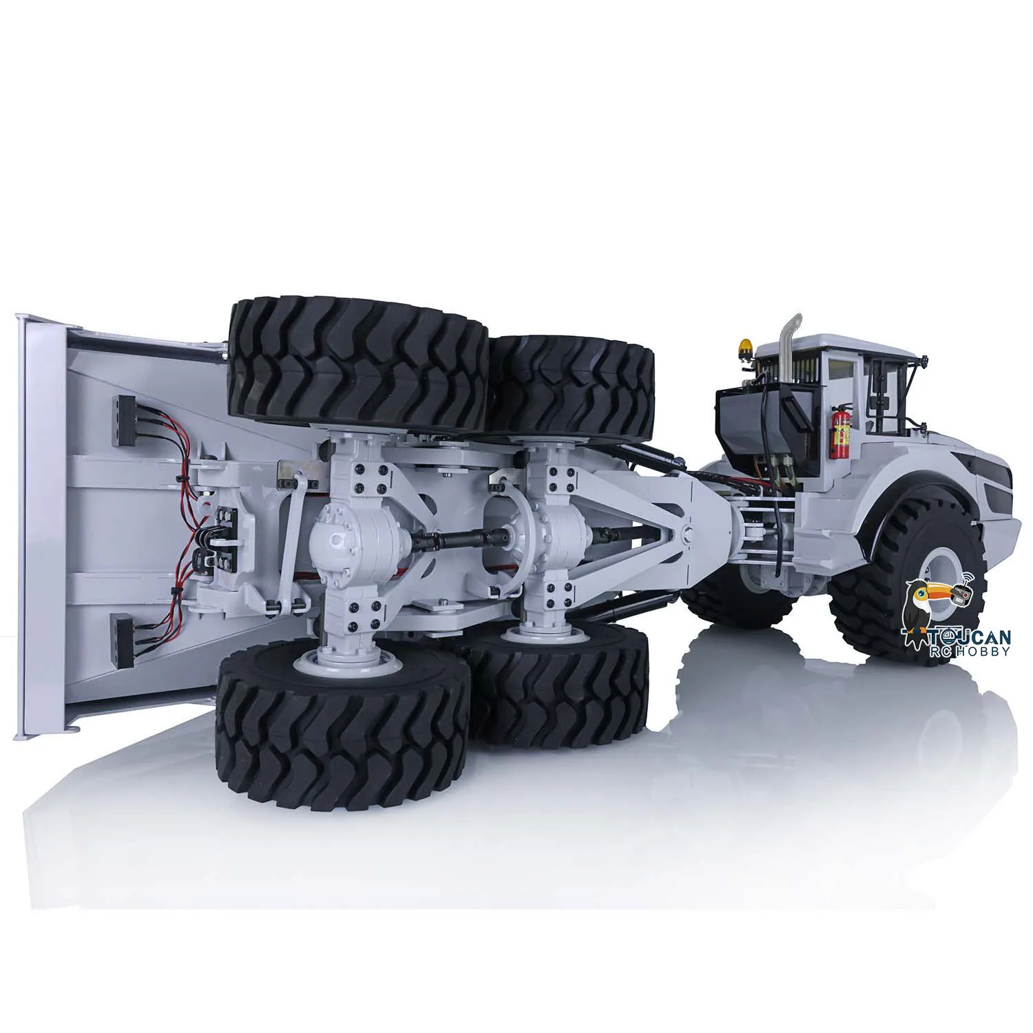 

1/14 Metal Hydraulic 6x6 RC Articulated Dumper Truck Model Motor ESC Lights RTR Remote Control Vehicle for Mining Simulation