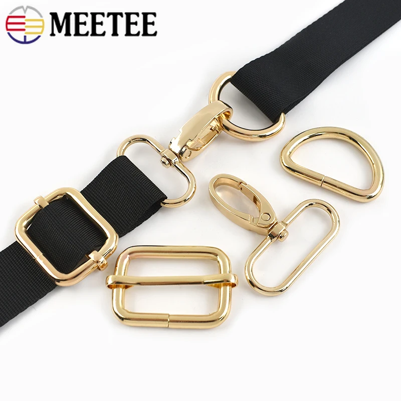 

20-50mm 5/10PcsSwivel Lobster Clasp Metal D Ring Buckle for Bags Strap Tri-Slider Hooks Carabiner Hanger DIY Sewing Accessories