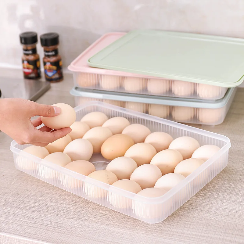 1pc Eggs Storage Container Portable Egg Tray, Stackable Fridge Egg Organizer, Storage Box For Outdoor Camping, Kitchen Tools