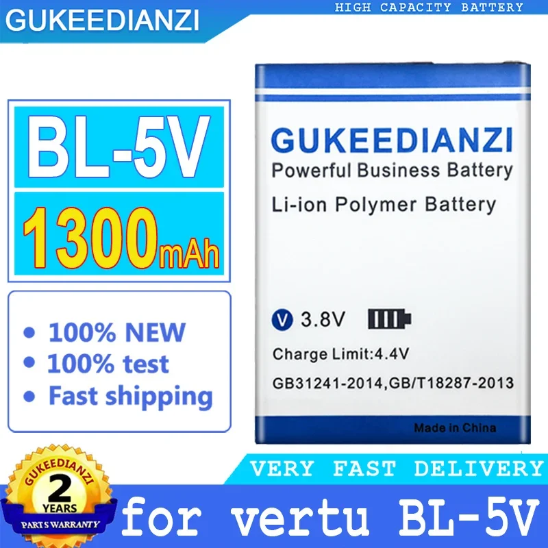 High Capacity Replacement Mobile Phone Batteries 1300mAh BL-5CV BL-4CV For vertu BL-5V Cellphones Portable Battery