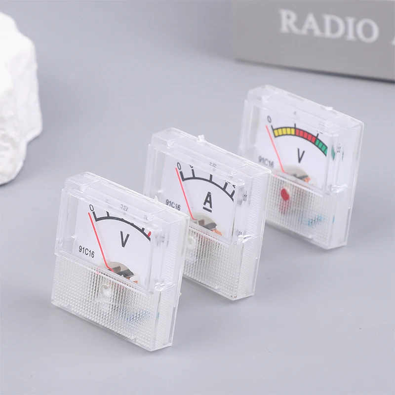 40*40*30mm AC 150-300V DC 10-250V DC 5-75A Ammeter Mini Voltage Current Meter Tester Analog Pointer Volt Ammeter Panel Meter