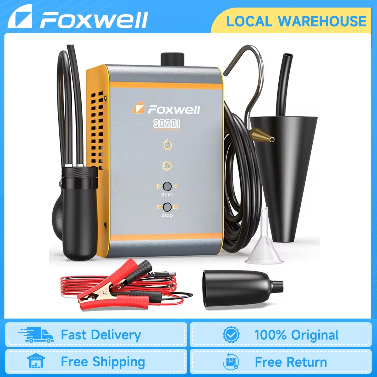 

FOXWELL SD201 Car Smoke Machine Built-in Air Pump EVAP Smoke Machine Leak Detector Fuel Pipe System Vacuum Leak Smoke Tester