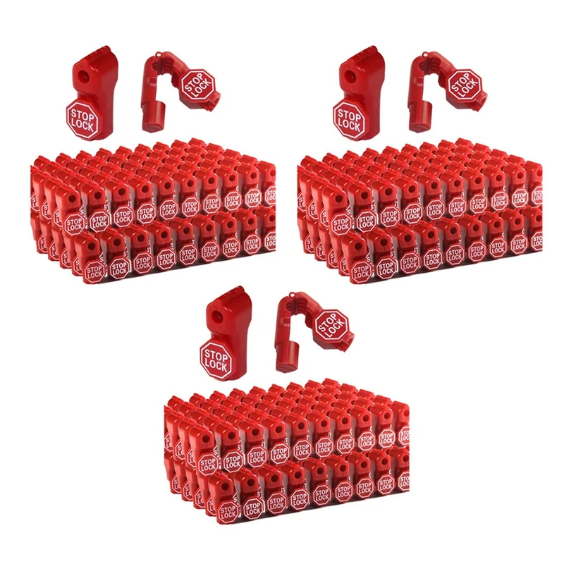 

Peg Hook Lock Stop Lock 300 Pieces Plastic Red Stop Lock Anti-Theft Lock Retail Pin Hook Safety Display Hook Lock