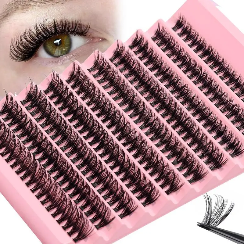 200 DIY personal false eyelashes 40P natural appearance eyelashes 9-16mm D curly fluffy eyelashes can be reused DIY (136)