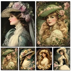 Victorian Lady Diamond Painting Beautiful Vintage Woman New Beads Embroidery Mosaic 5D Full Diamond Cross Stitch Kits Wall Art