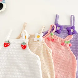 2024 New Summer Baby Girls Sweet Camisole Bodysuit Newborn Sleeveless Jumpsuit Toddler Cute One Piece