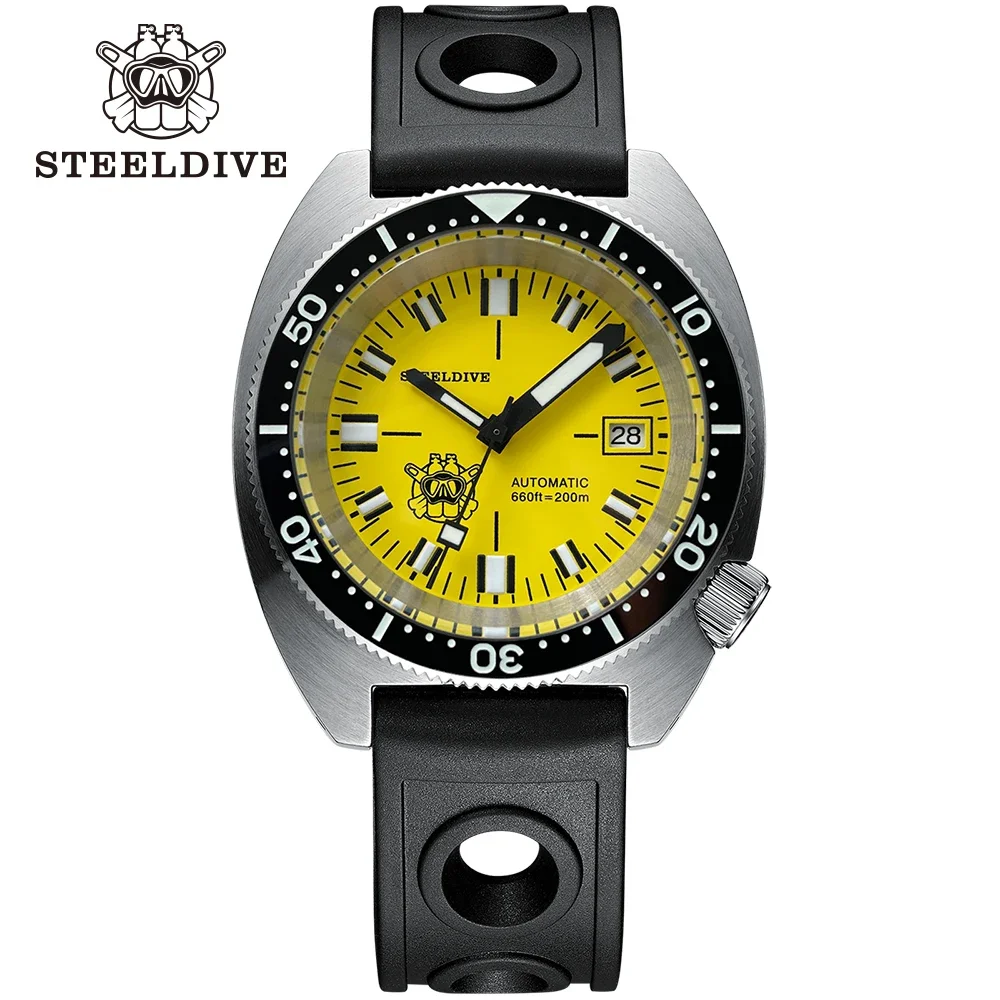 SD1977T 2024 NEW Mechanical Wristwatch STEELDIVE Thin Abalone SUB300T 20Bar Waterproof  Super Luminous Dive Watches For Men