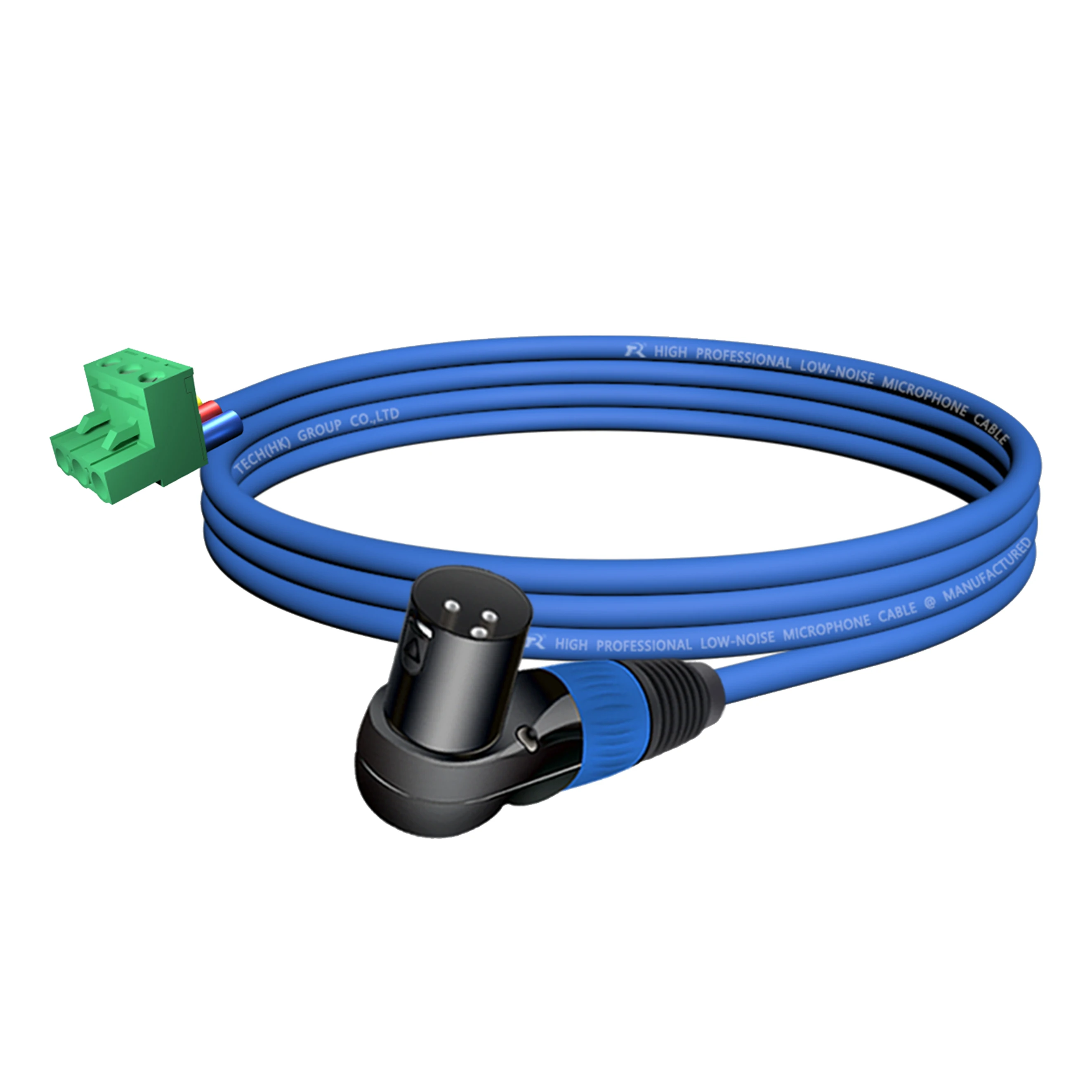 Rechtwinkliger schwarzer XLR-Stecker, 3-polig männlich oder weiblich, verbunden mit 3-poligem Phoenix-Stecker, 5,08 mm 3-polige PCB-Schraubklemme – Detail 3