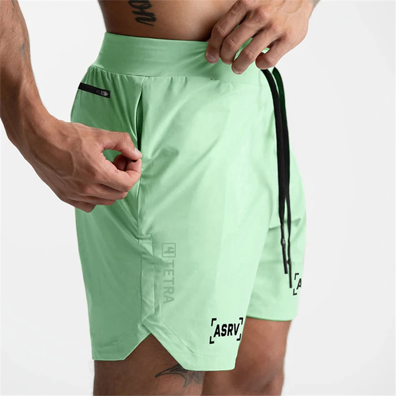 Summer New Gym Men Shorts Jogging Exercise Shorts Men\'s Sports Fitness Quick Dry Training Zipper Pockets Running Shorts