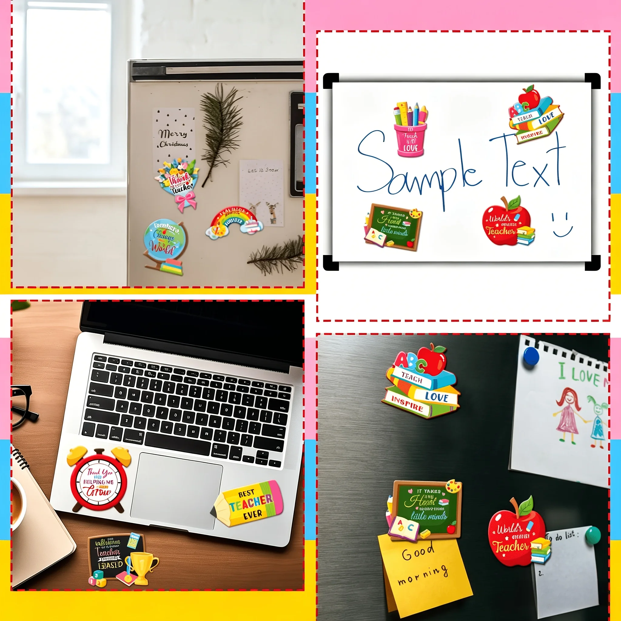36-Piece Back-to-School Refrigerator Stickers, Teacher Inspirational Gifts, Inspirational Refrigerator Stickers Gifts