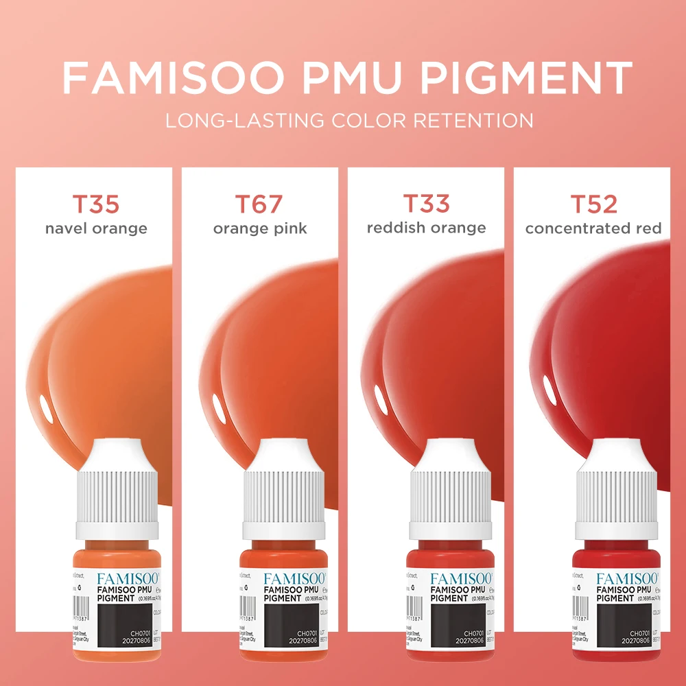 

FAMISOO 5ml Makeup Ink Permanent Makeup Pigments Eyebrows Henna Professional PMU Microblading Ink Semi Permanent Tattoo Inks