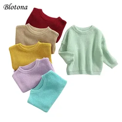 Newest Newborn Baby Girl Boy Knitted Long Sleeve Autumn Winter Sweater Solid Loose Pullover Casual Tops Kids Clothes 3M-5Y