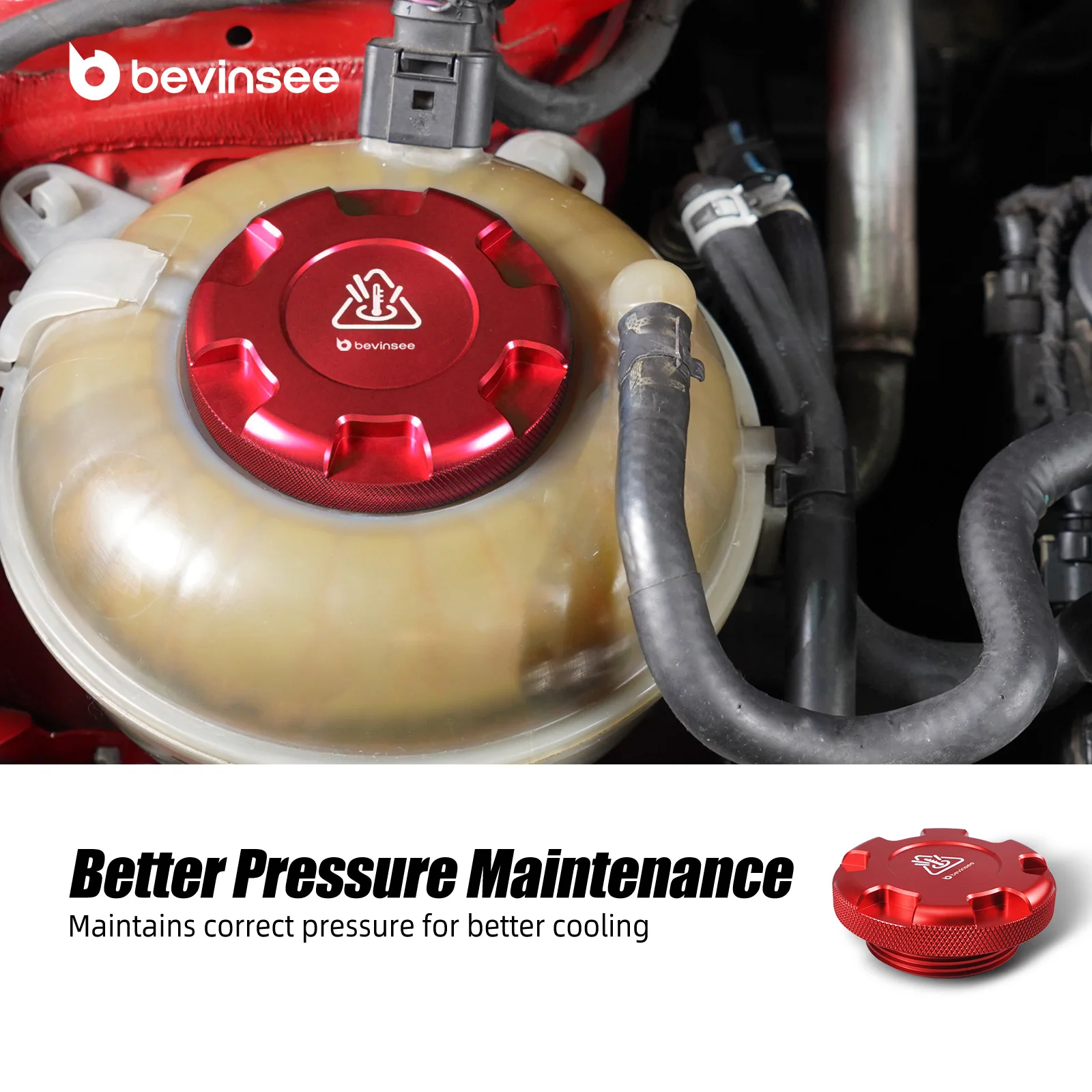Tampa do tanque do reservatório de líquido refrigerante BEVINSEE para VW Golf MK7/MK8/MK6, para Audi A3 S3 8V/8Y,TT Q2 Q3, para SEAT Leon 5F, para Skoda Octavia