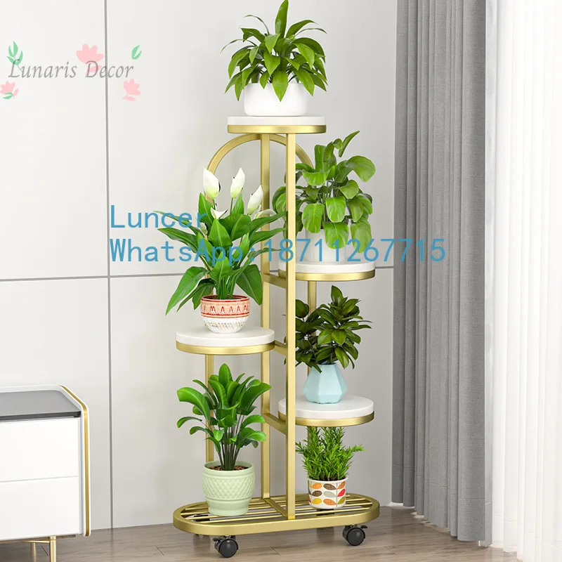 Flower rack living room floor-standing balcony storage rack, multi-layer mobile flower pot rack indoors