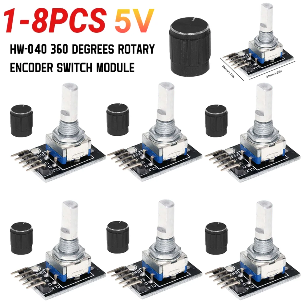 وحدة التشفير الدوارة 360 درجة HW-040 لوحة تطوير مستشعر الطوب مع زر الضغط لاردوينو 1-8 قطعة