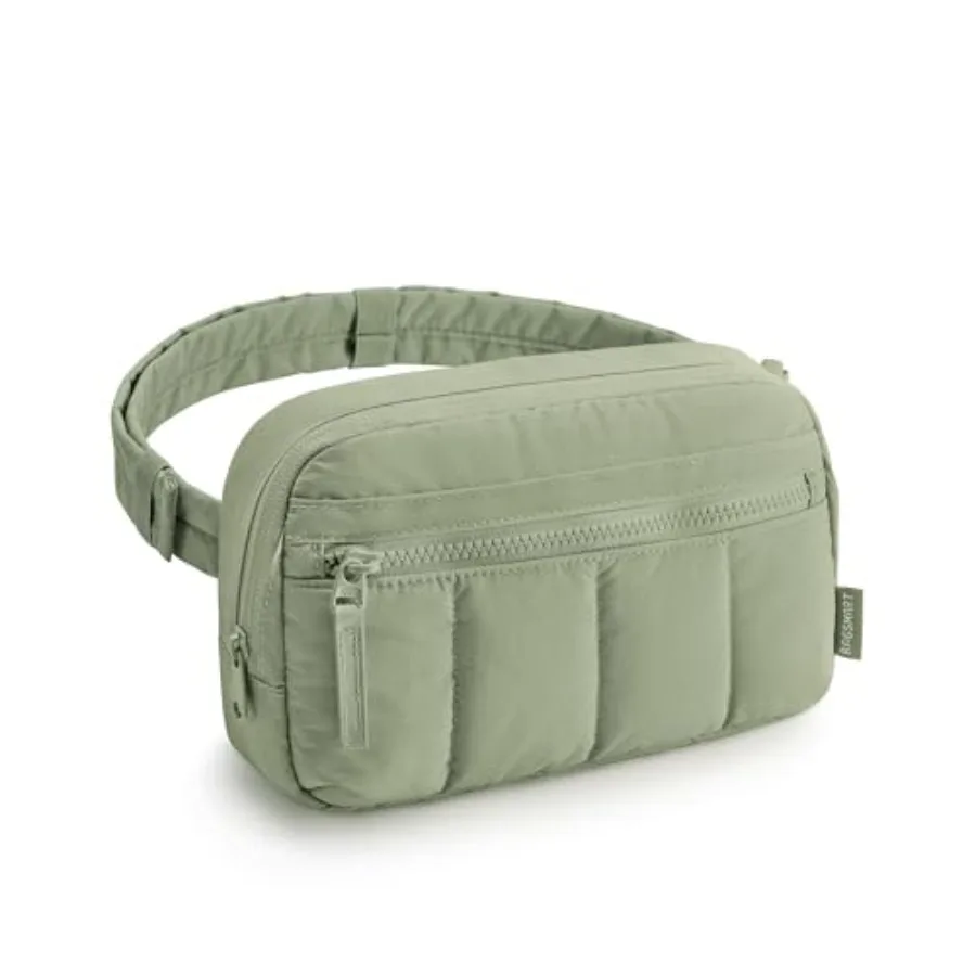 

Fanny Packs for Women Cross Body Quilted Puffy Belt Bag with Pockets Fashion Waist Packs for Traveling Hiking
