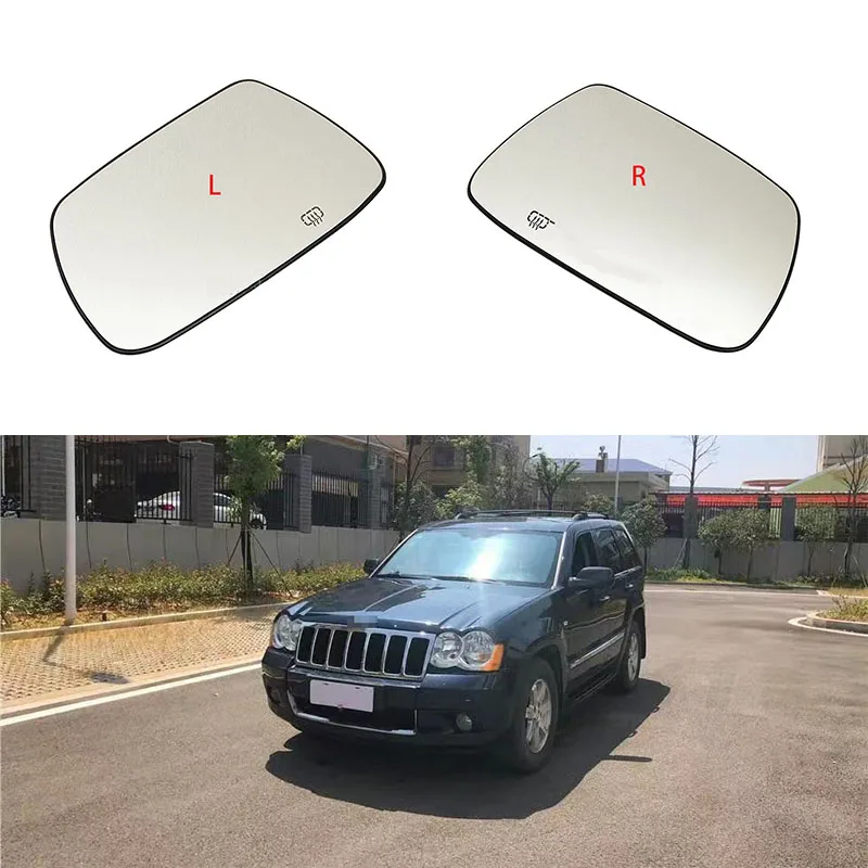 

Car left and right heated rear view mirror glass fit Jeep Grand Cherokee 2005 2006 2007 2008 2009 2010 5142875AA 5142874AA