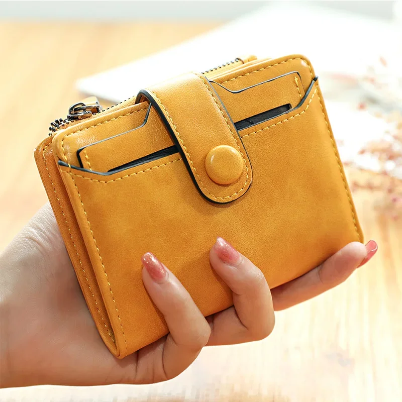 New Women Wallet Hasp Short Purse High Capacity Women Wallets with Removable Card Slots Clutch Wallets for Women