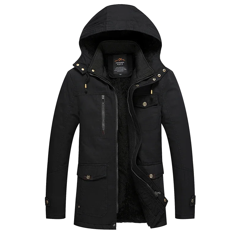 

High Quality Mens Winter Jackets and Coats Hooded Parka Down Jackets Outerwear Thick Male Warm Overcoat Wool Liner Coat
