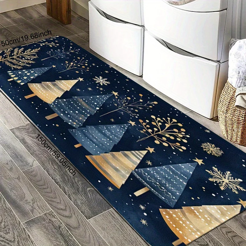 Home Decor Golden Navy Area Rugs Runner Living Room Sofa Side Kitchen Christmas Tree 1/2/3pcs Set Bedside Laundry Mat