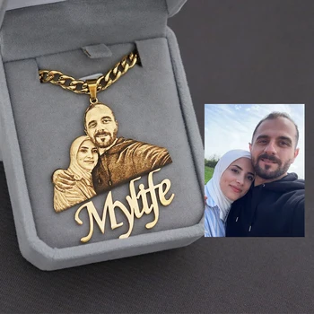 Pendentif avec plaque signalétique personnalisée, collier av...
