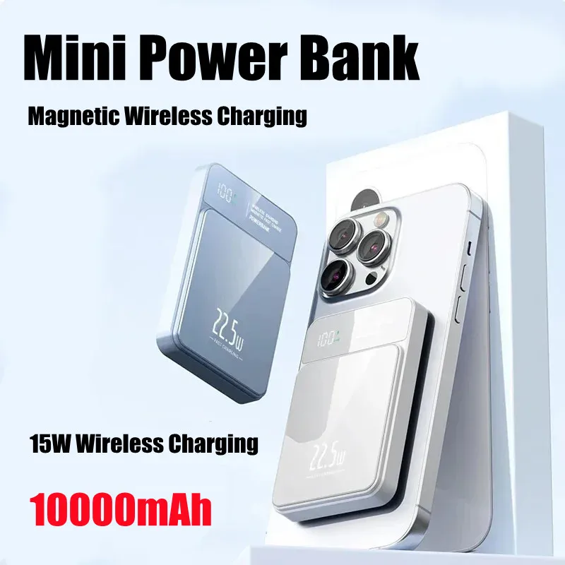 

Магнитный Powerbank 15W, беспроводная зарядка, быстрая зарядка PD 20W, внешний аккумулятор для MagSafe iPhone 12-17 Pro Promax, Samsung