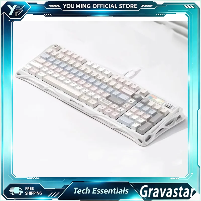 GravaStar K98 MistPeach 98‑Key Hot‑Swap Mechanical Keyboard Triple‑Mode Wireless RGB Gaming Keypad For Laptop Desktop Esports Wo
