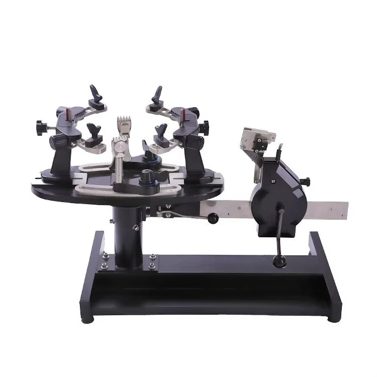 Manual Drop Weight Stringing Machine for Tennis/Badminton, 6-Point Mounting with Tension Calibrator