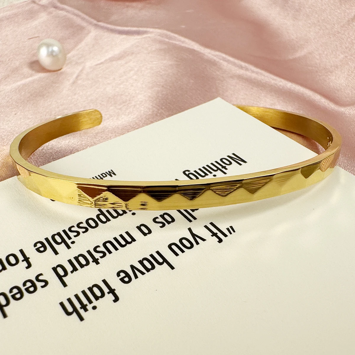If God Brings You to It, He Will Bring You through It Adjustable Letter Faith Wide Women's Bracelet