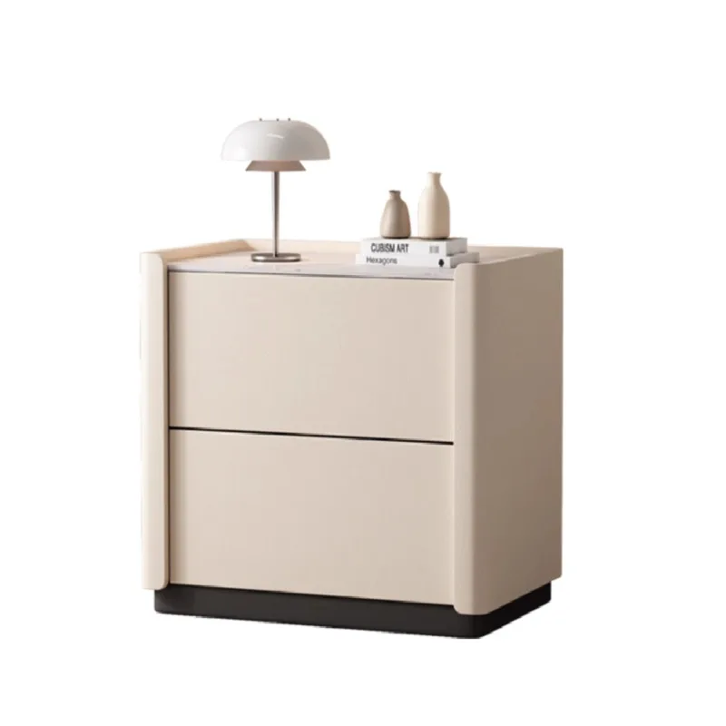 Cat scratching skin minimalist all solid wood rock slab height 60cm cream wind hotel bedside table simple modern bedroom locker image 4