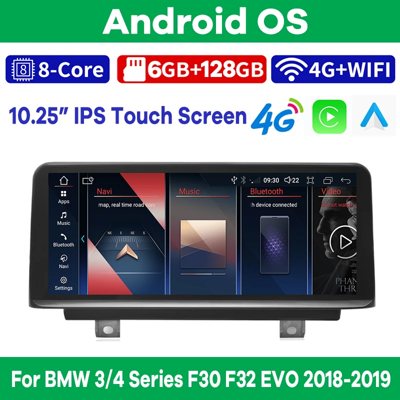 

10.25" Android Car Multimedia Player GPS for BMW 3 Series F30 F31 F34 F32 F33 F36 2018-2019 EVO Auto Radio Stereo Video CarPlay