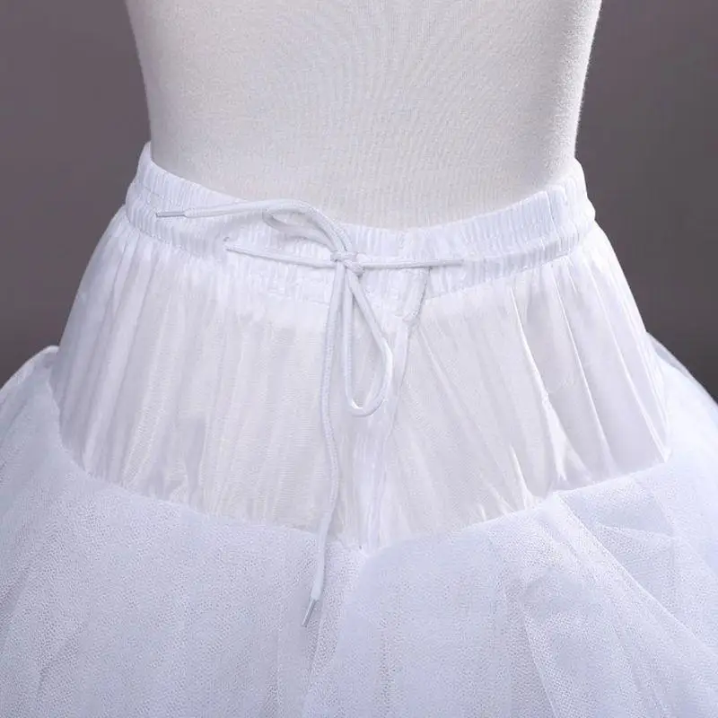 White 4-layers No Hoop Petticoat Wedding Dress Crinoline Bridal Ball Gown Underskirt Ladies Lined Skirt Party Dress Role-playing