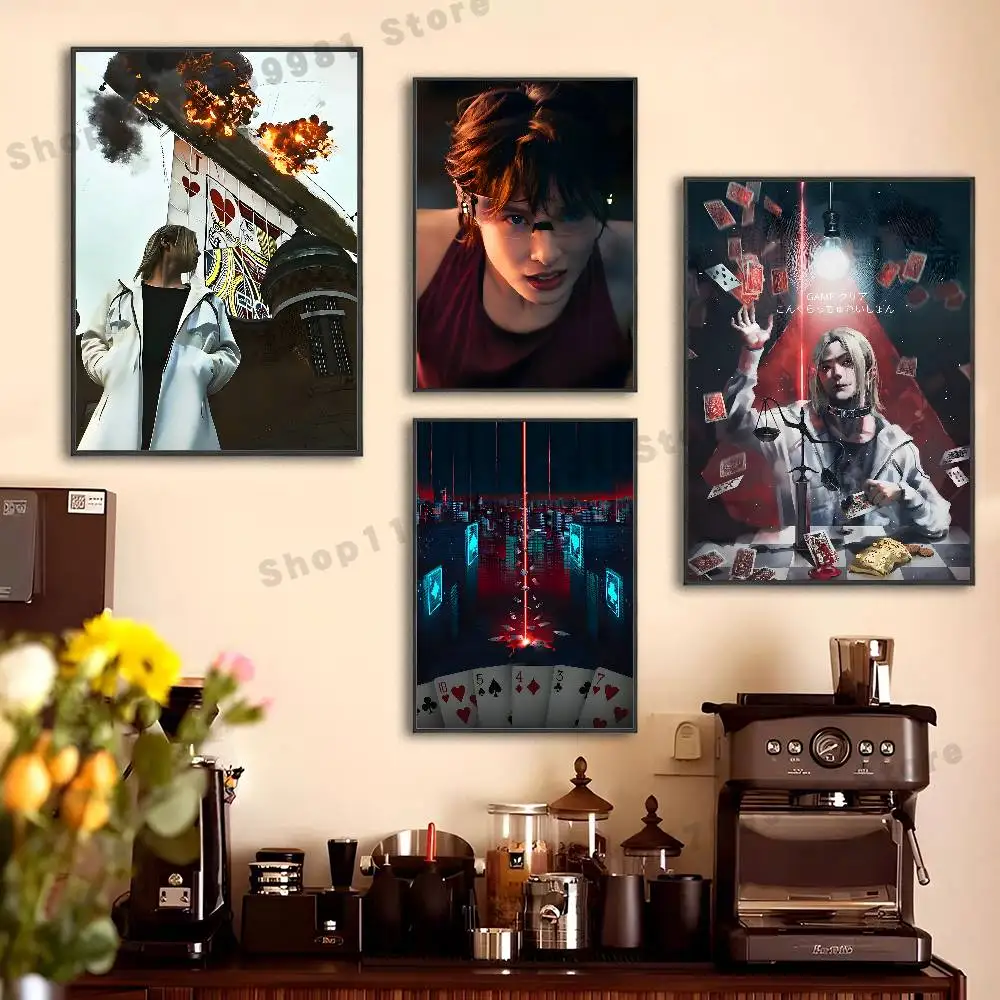 A-Alice in Borderland Poster Sticker Classic Art Painting for Home Bedroom Cafe Office Wall Decor