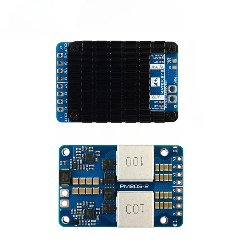 

1pcs/PM20S-2 With Two independent Step-Down Voltage Regulators 9V to 85V DC IN 25K Voltage Divider for FPV Drone