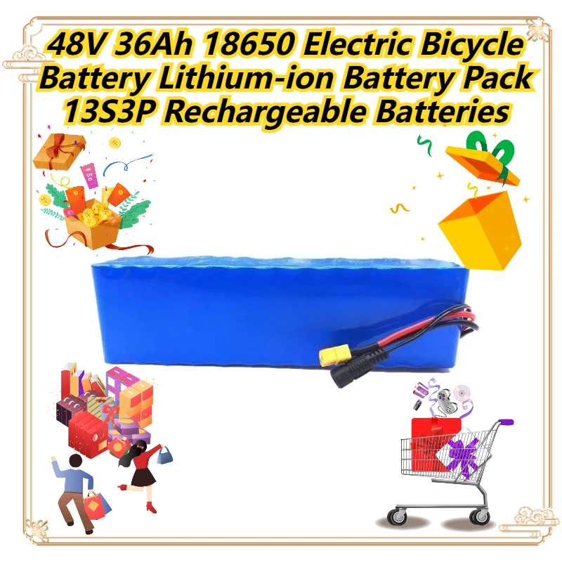 

48V 36Ah 18650 Electric Bicycle Battery Lithium-ion Battery Pack 13S3P Rechargeable Batteries
