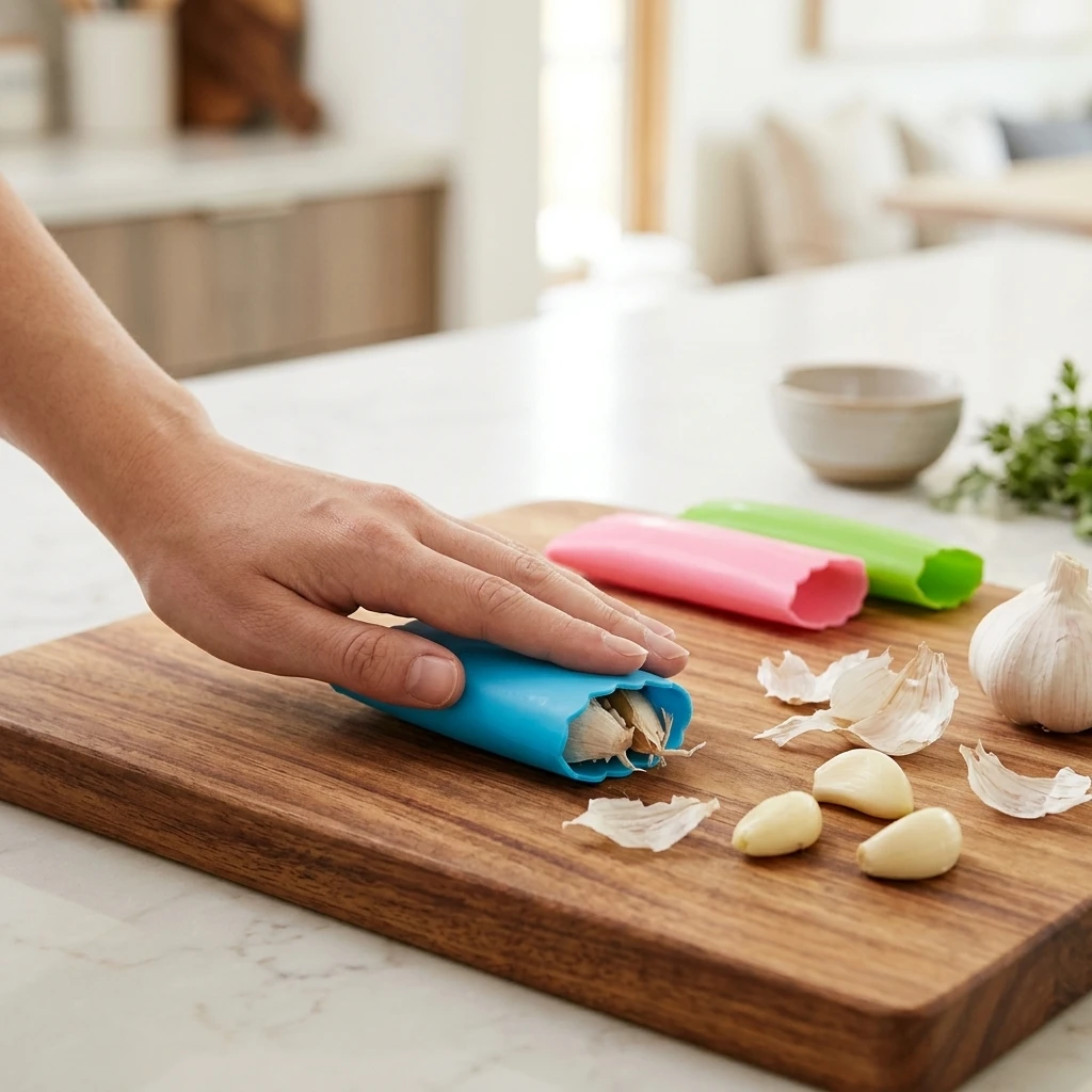 YGTITAN Silicone Garlic Peeler Roller Tube, Quick Garlic Skin Remover Tool for Kitchen, Dishwasher Safe, 3 Colors