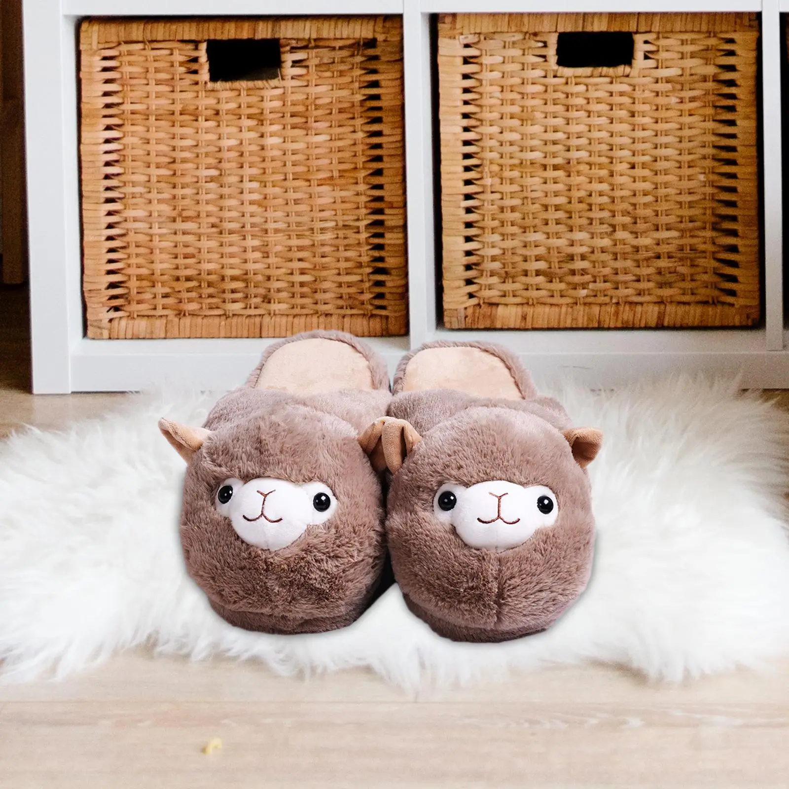 House Shoes Plush Slippers Cartoon Alpaca Slippers Indoor Slippers for Couples Ladies Girlfriend Boyfriend Valentines Day Gifts