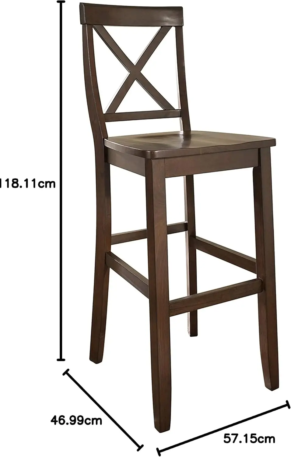 Móveis X-Back Bar Stool, Conjunto de 2