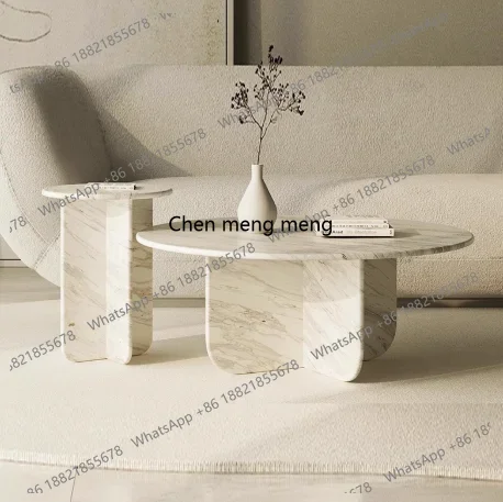 

Zj6660Extendable and Convertible Side Table Modern White Marble Console Table for Home Office As a Designer Coffee Table