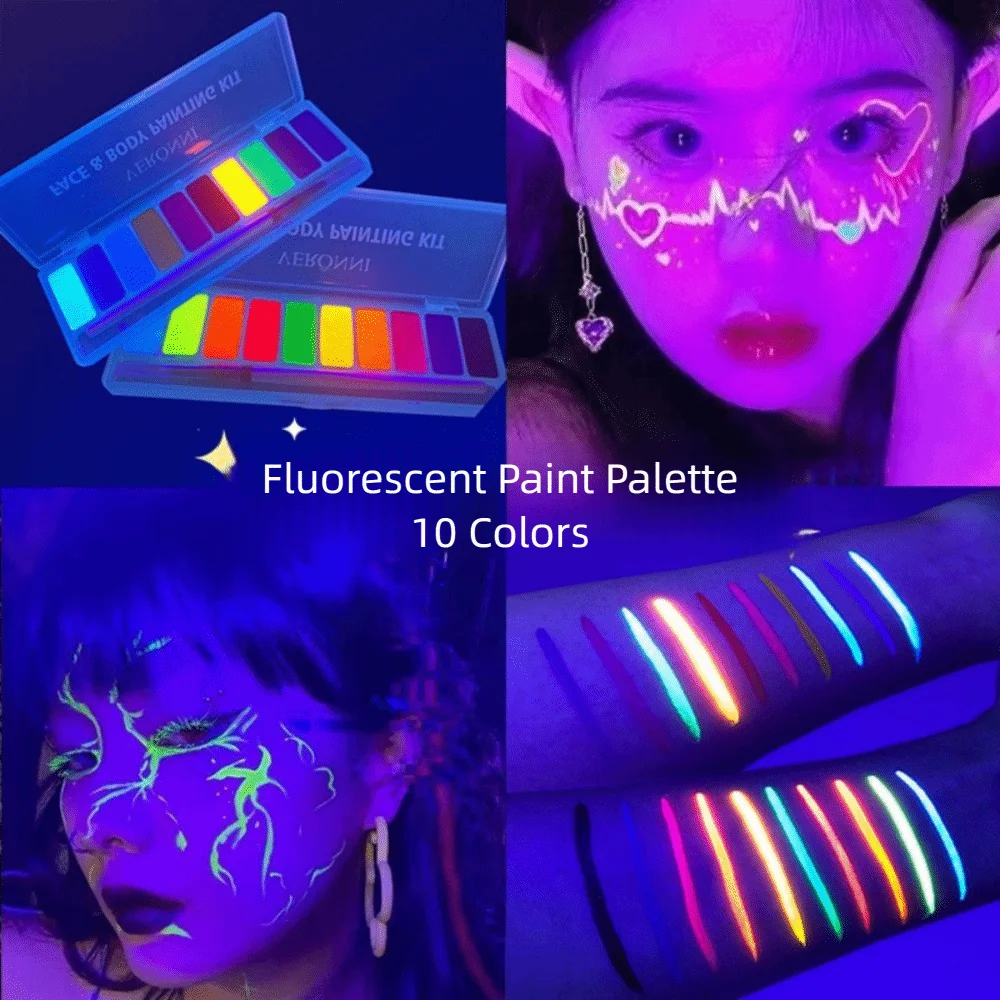 

Multicolour Luminous Body Face Painting Kit Makeup Colorful Luminous Body Art Painting Easy To Clean Non-toxic
