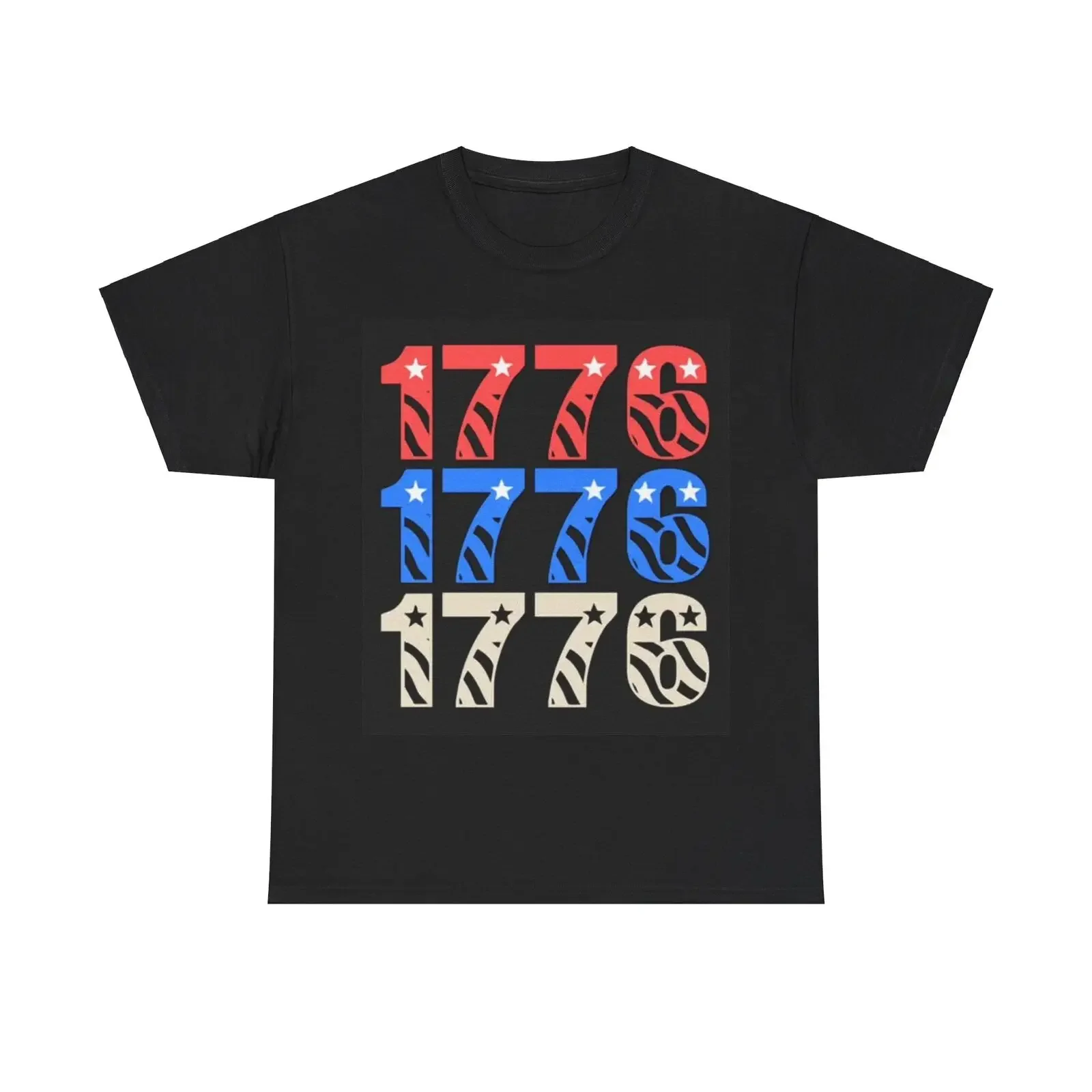 1776 American Flag Tshirt Red white And Blue USA July 4th Unisex Heavy Cotton